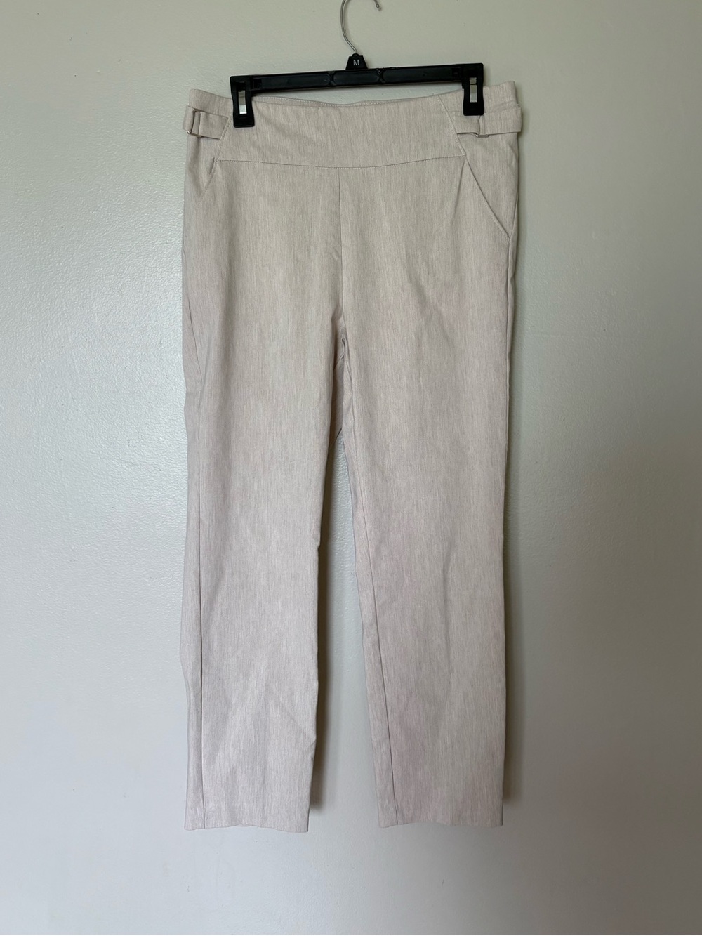 Maurices Slim Straight Crop Trousers in Light Beige